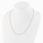 Sterling Silver Adjustable Rose Gold-plated 1.3mm Spiga Chain Necklace 22"-30" - Product Photo