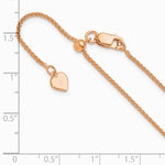 Sterling Silver Adjustable Rose Gold-plated 1.3mm Spiga Chain Necklace 22"-30" - Product Photo