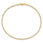 14k 1.8mm Flat Figaro Chain Anklet - Product Photo