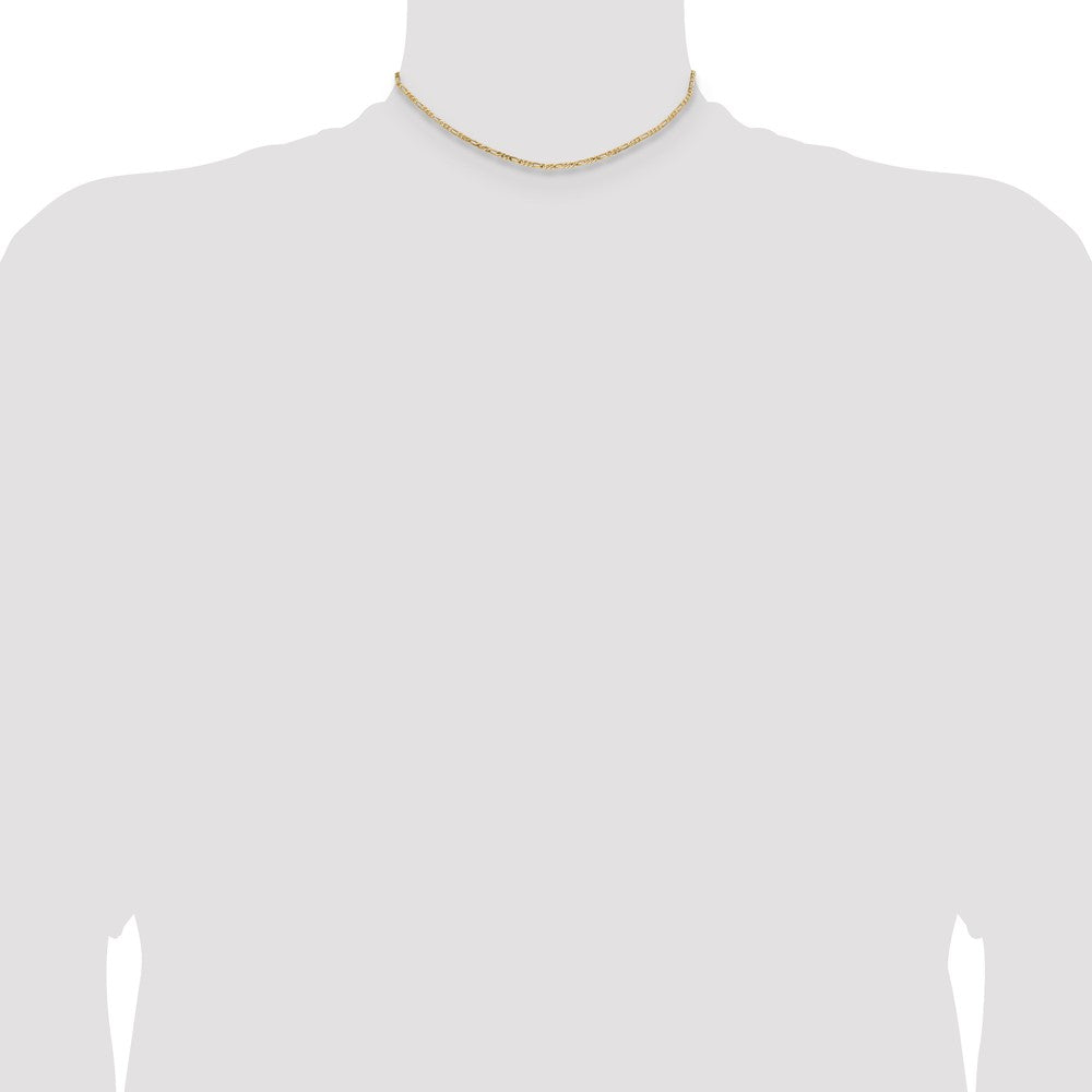 14k 2.25mm Flat Figaro Chain - Product Photo