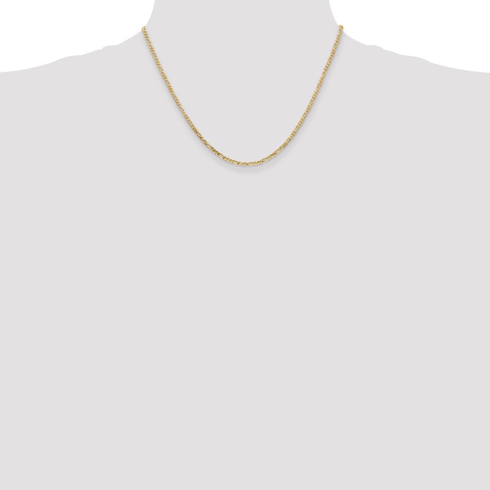 14k 2.25mm Flat Figaro Chain - Product Photo