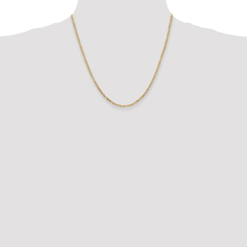 14k 2.25mm Flat Figaro Chain - Product Photo