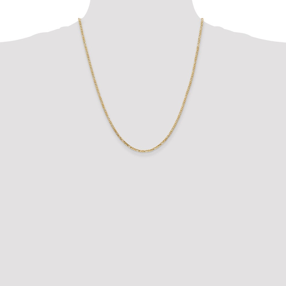 14k 2.25mm Flat Figaro Chain - Product Photo