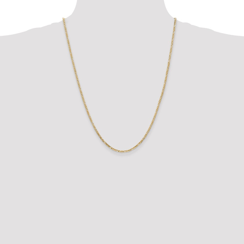 14k 2.25mm Flat Figaro Chain - Product Photo