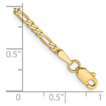 14k 2.25mm Flat Figaro Chain Anklet - Product Photo