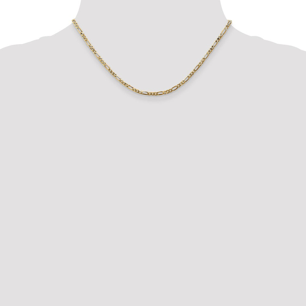 14k 2.75mm Flat Figaro Chain - Product Photo