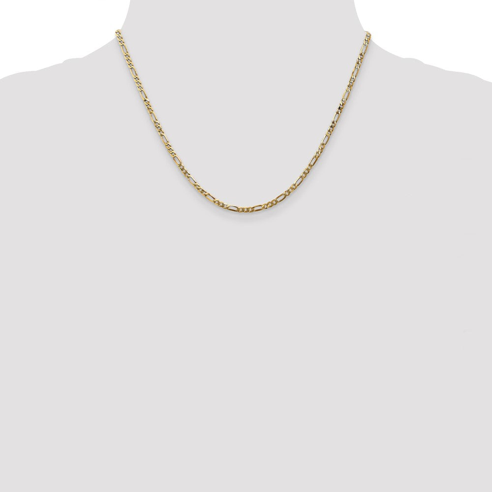 14k 2.75mm Flat Figaro Chain - Product Photo