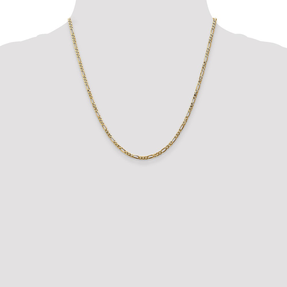 14k 2.75mm Flat Figaro Chain - Product Photo