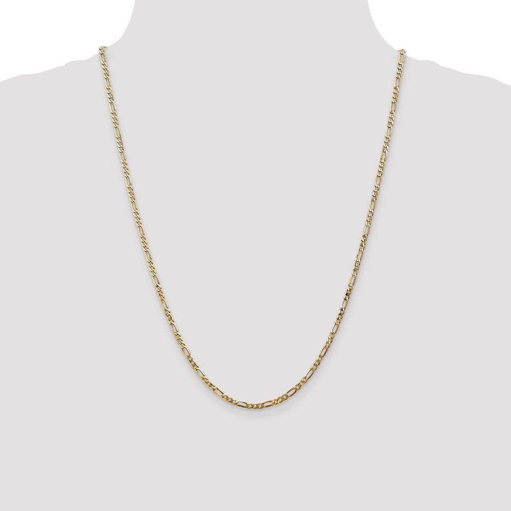 14k 2.75mm Flat Figaro Chain - Product Photo