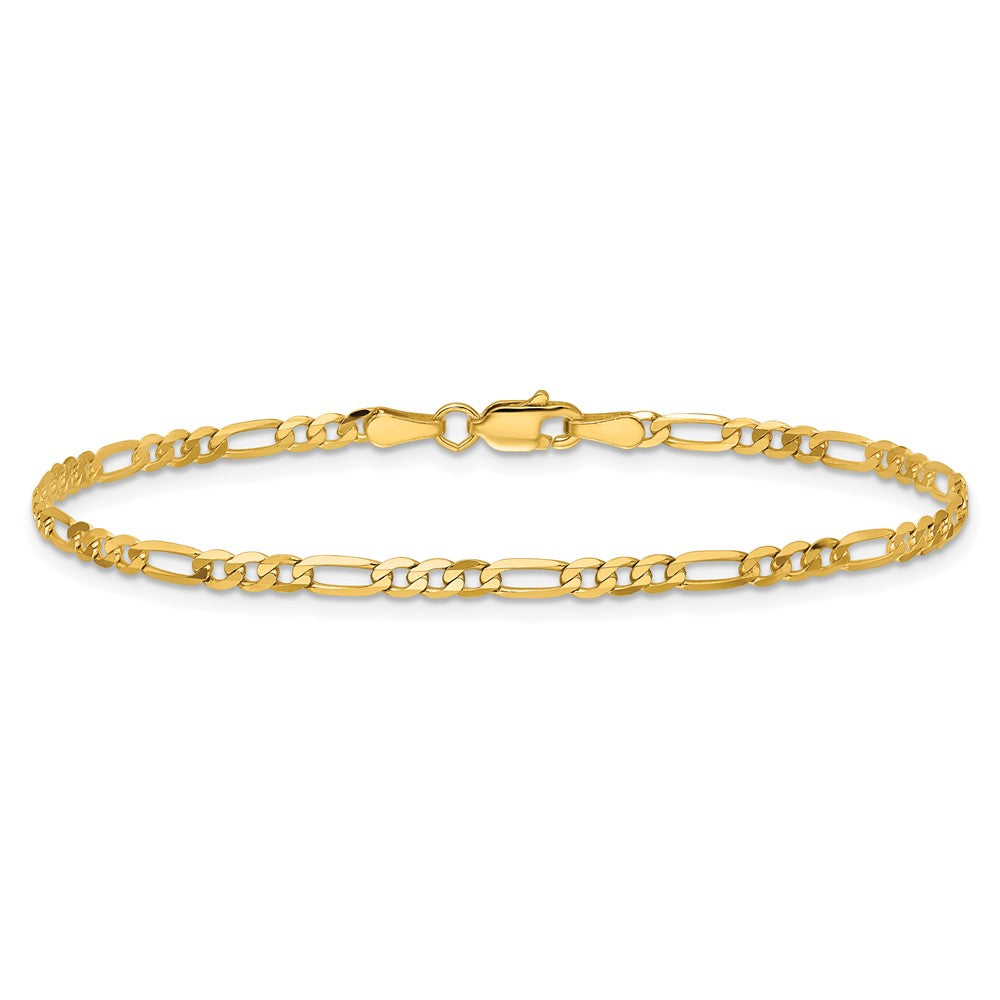 14k 2.75mm Flat Figaro Chain - Product Photo
