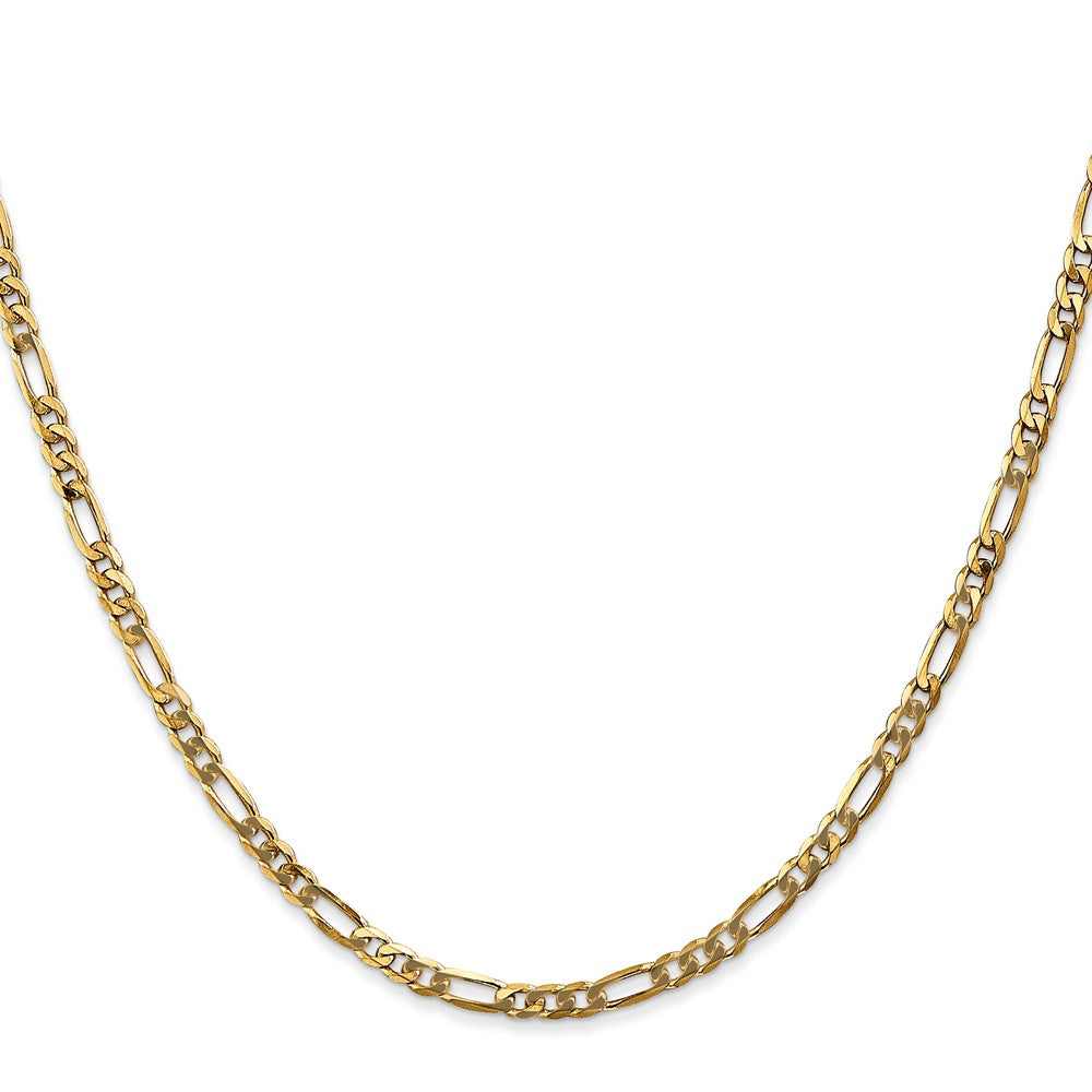 14k 3mm Flat Figaro Chain - Product Photo