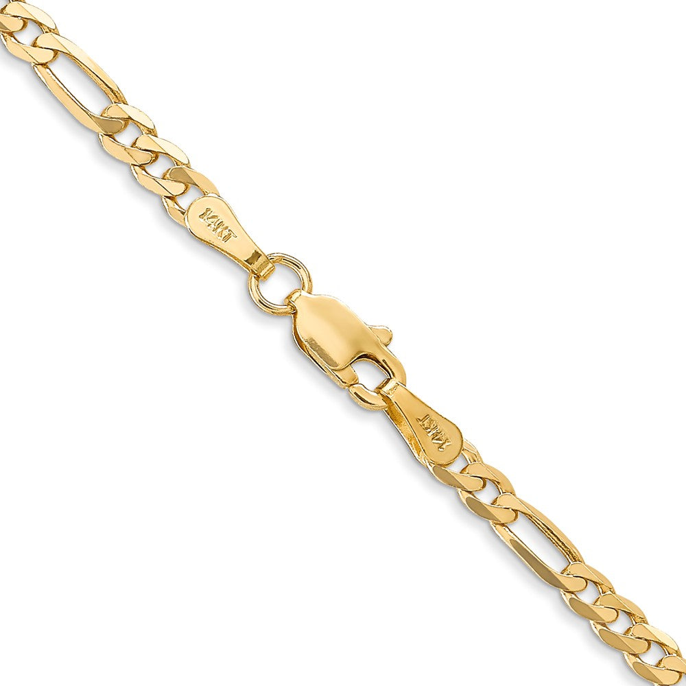 14k 3mm Flat Figaro Chain - Product Photo