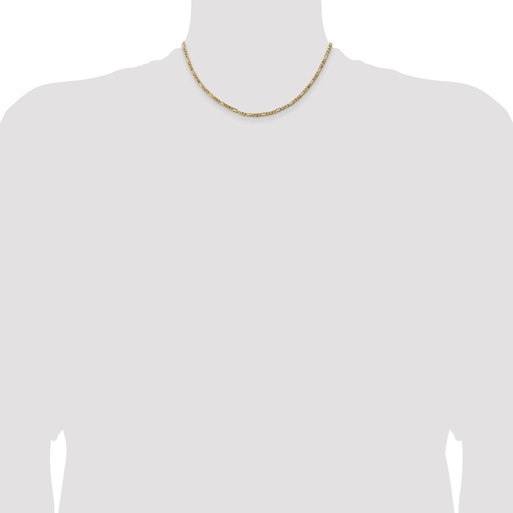 14k 3mm Flat Figaro Chain - Product Photo