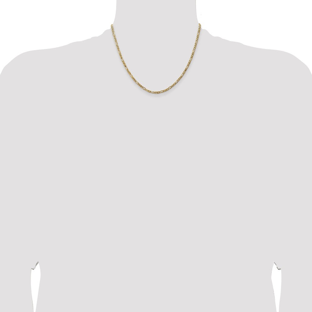 14k 3mm Flat Figaro Chain - Product Photo