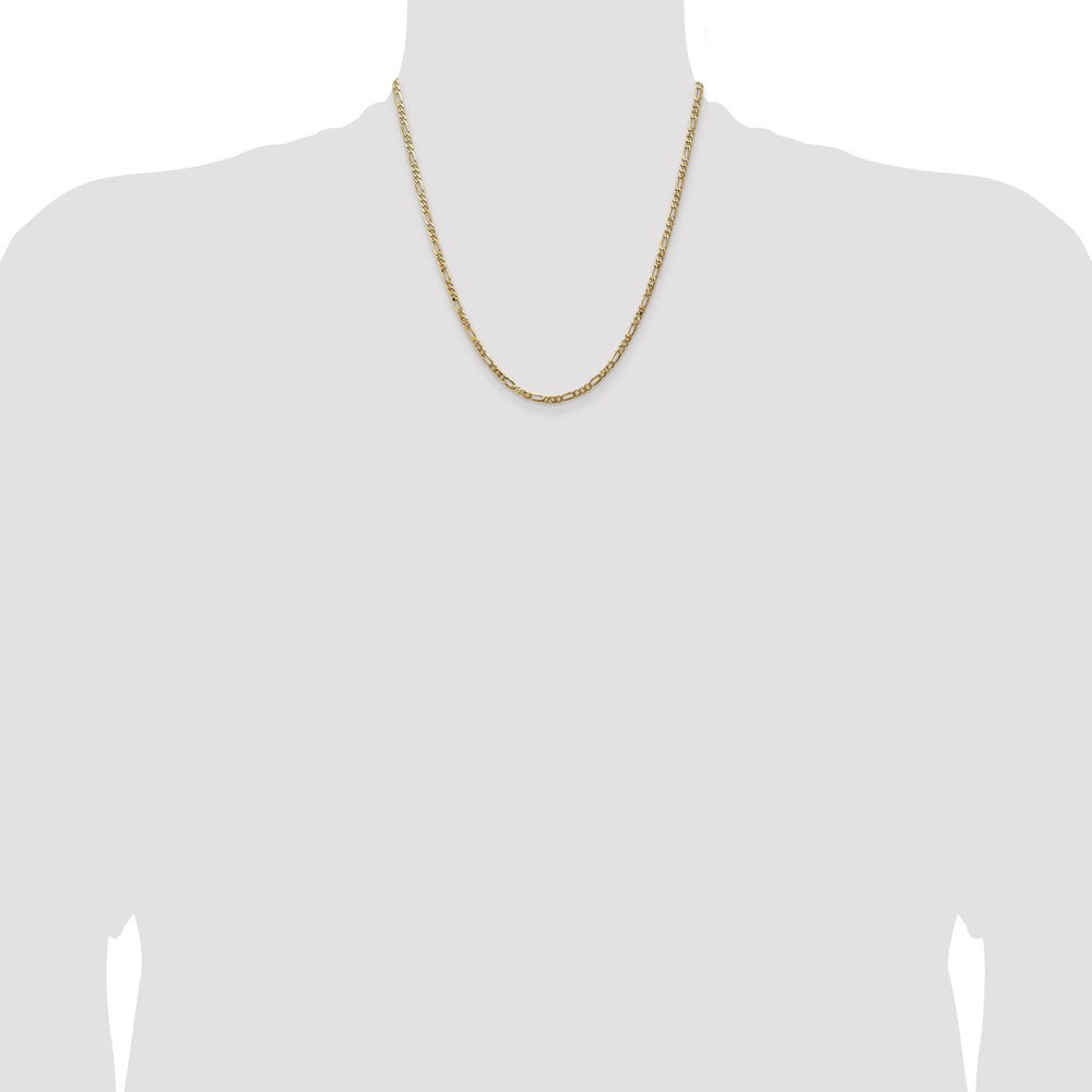 14k 3mm Flat Figaro Chain - Product Photo