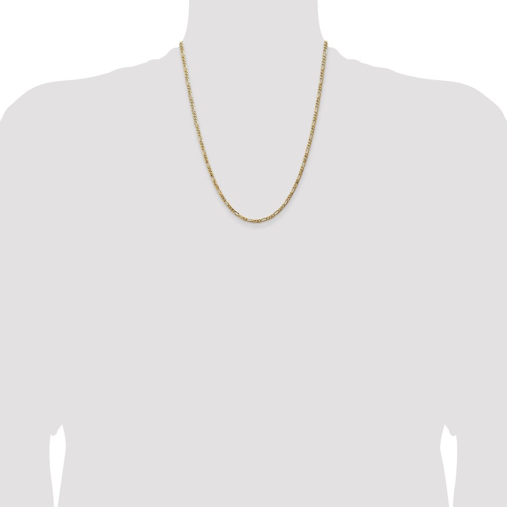14k 3mm Flat Figaro Chain - Product Photo