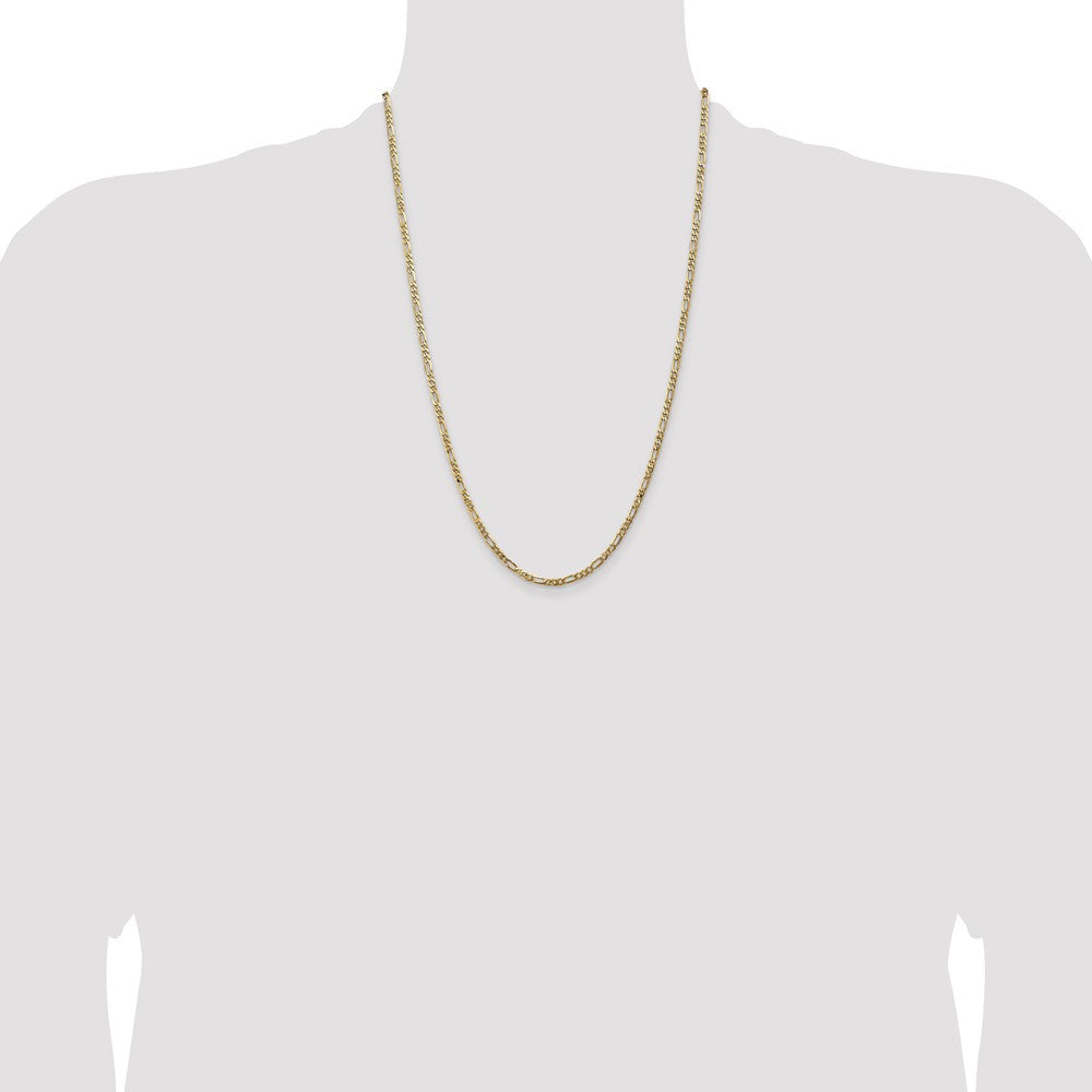14k 3mm Flat Figaro Chain - Product Photo