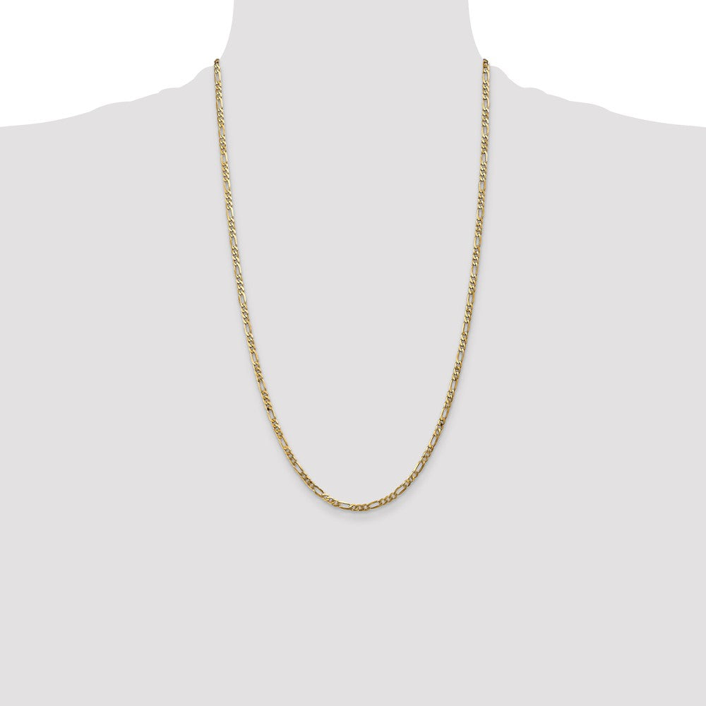 14k 3mm Flat Figaro Chain - Product Photo