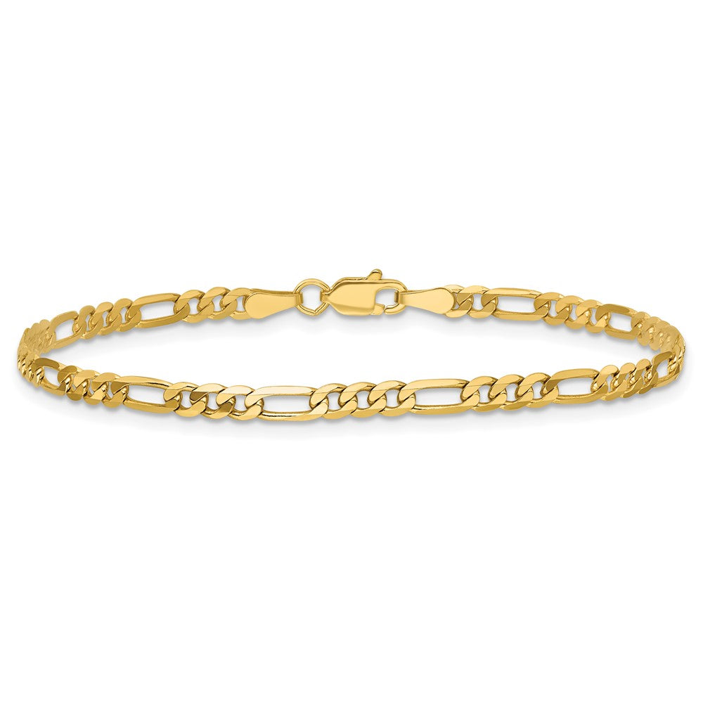 14k 3mm Flat Figaro Chain - Product Photo