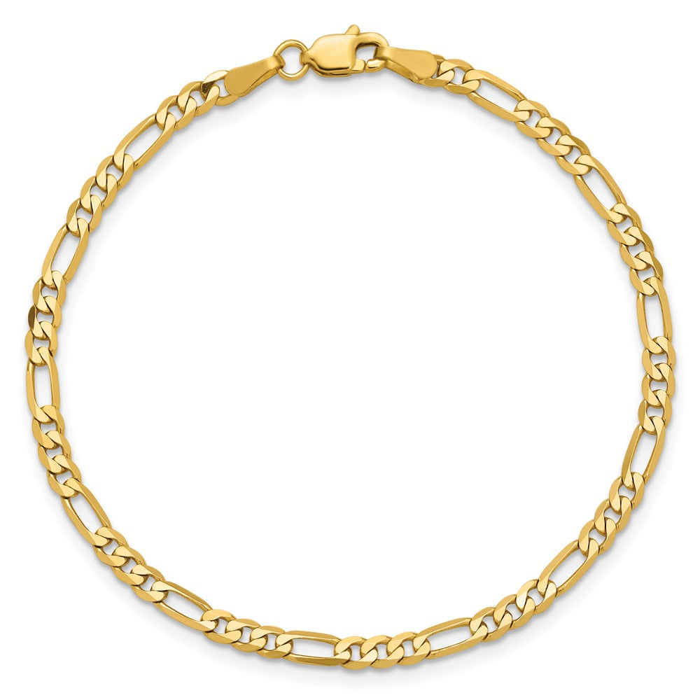 14k 3mm Flat Figaro Chain - Product Photo