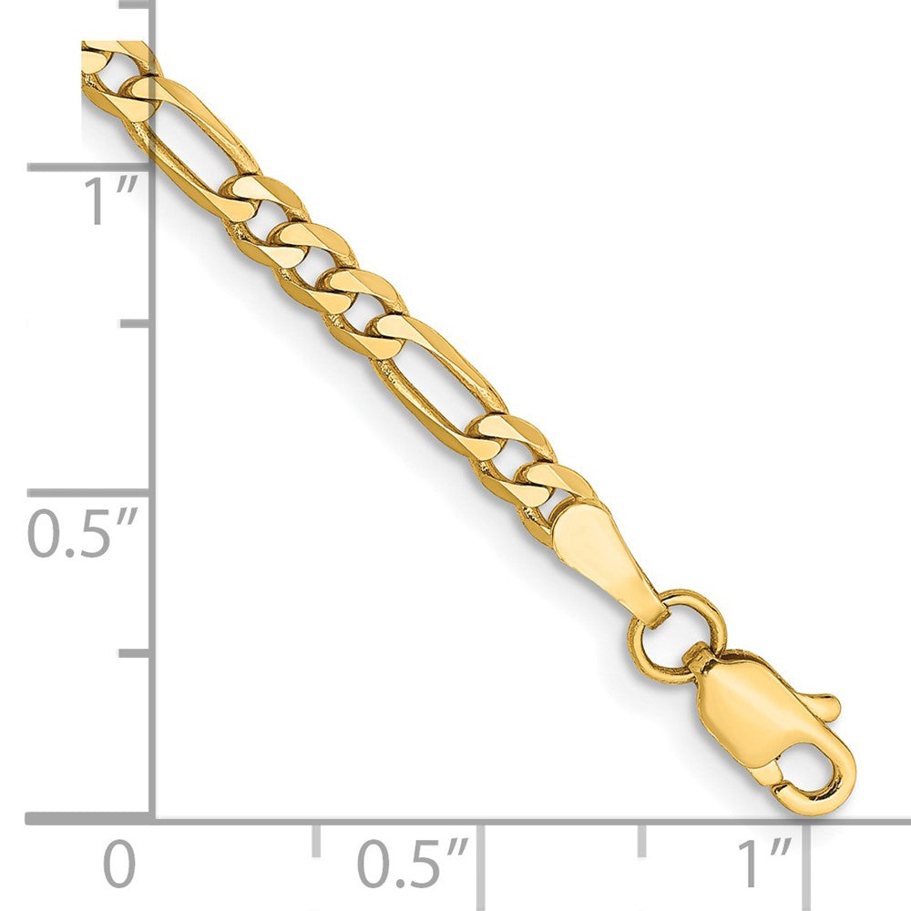 14k 3mm Flat Figaro Chain - Product Photo
