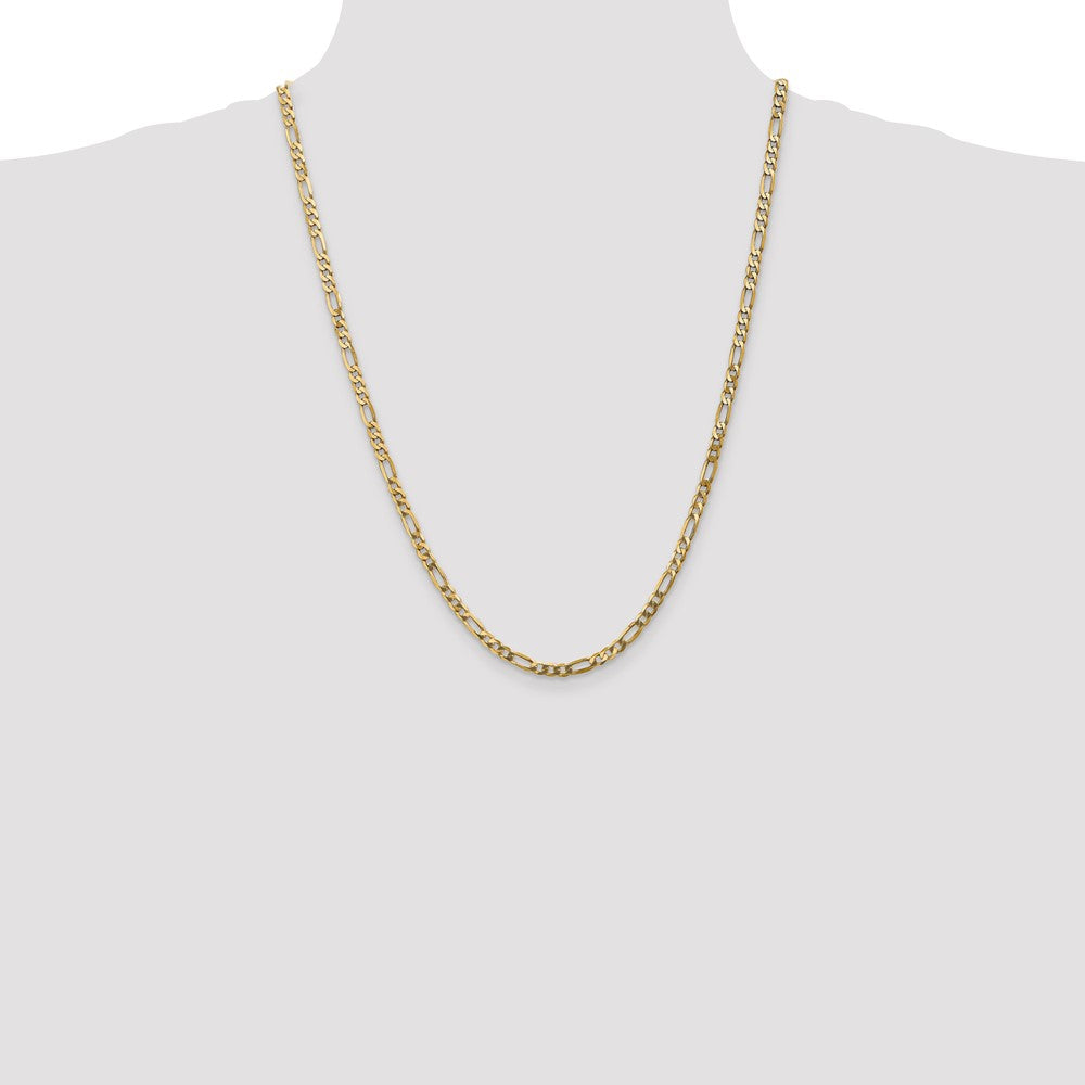 14k 4mm Flat Figaro Chain - Product Photo