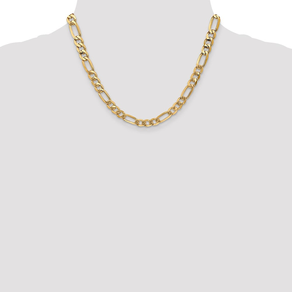 14k 7mm Flat Figaro Chain - Product Photo