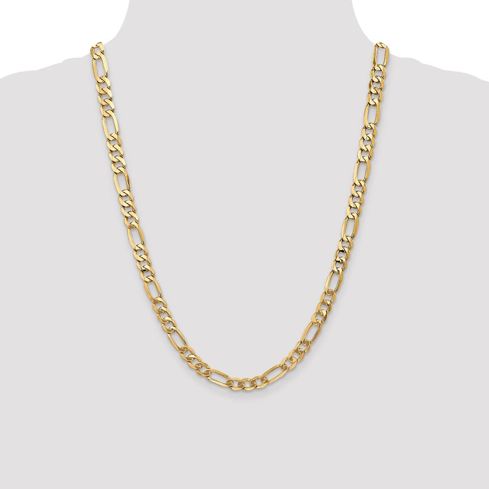 14k 7mm Flat Figaro Chain - Product Photo