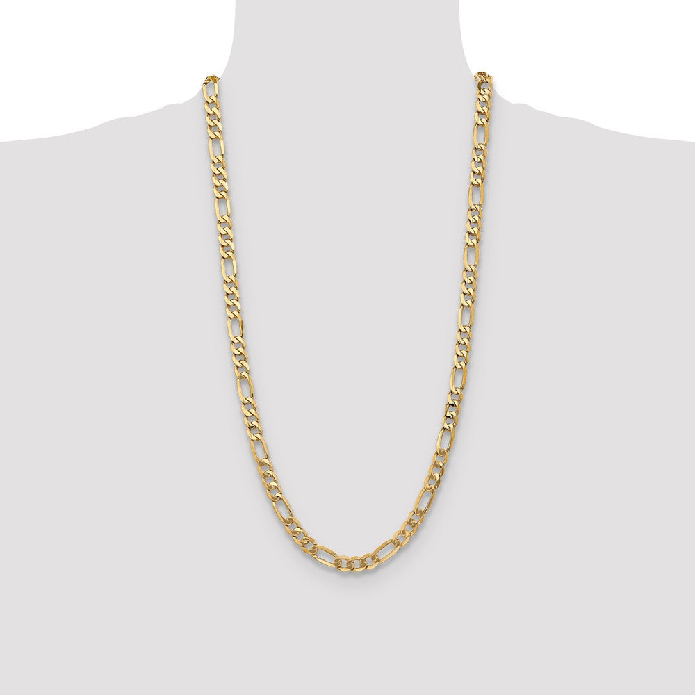 14k 7mm Flat Figaro Chain - Product Photo
