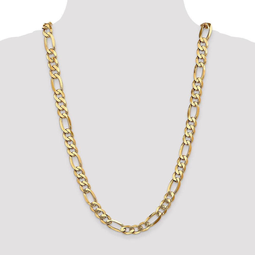 14k 10mm Flat Figaro Chain - Product Photo