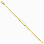 14K Yellow Gold Baby Figaro ID Bracelet - Product Photo