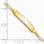 14K Yellow Gold Baby Figaro ID Bracelet - Product Photo