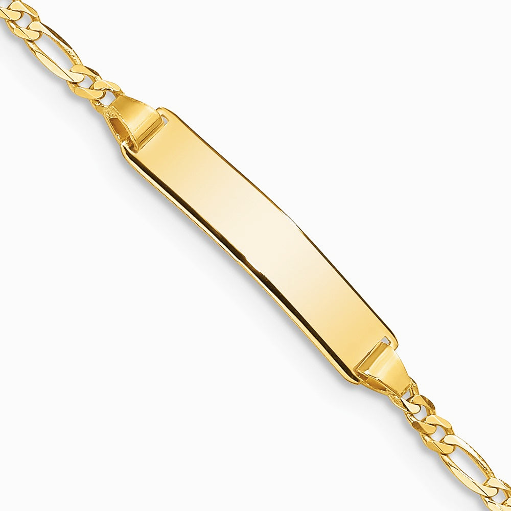 14K Yellow Gold Baby Figaro ID Bracelet - Product Photo