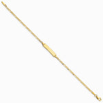 14K Yellow Gold Baby Figaro ID Bracelet - Product Photo