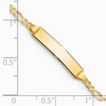 14K Yellow Gold Baby Figaro ID Bracelet - Product Photo