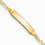 14K Yellow Gold Baby Figaro ID Bracelet - Product Photo