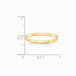 14K Yellow Gold 14KY 2mm LTW Flat Band Size 10 - Product Photo