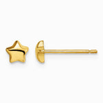 14K Yellow Gold Star Post Earrings - Product Photo