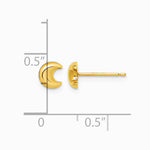 14K Yellow Gold Moon Post Earrings - Product Photo