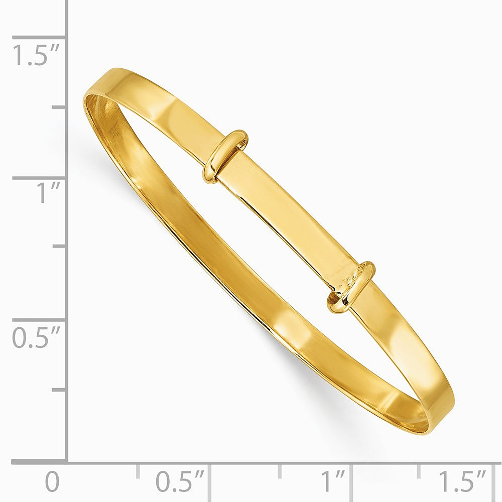 14K Yellow Gold Polished Expandable Baby Bangle - Product Photo
