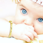 14K Yellow Gold Polished Diamond-Cut Expandable Baby Bangle - Product Photo