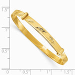 14K Yellow Gold Polished Diamond-Cut Expandable Baby Bangle - Product Photo