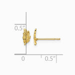 14K Yellow Gold Leaf Post Earrings - Product Photo