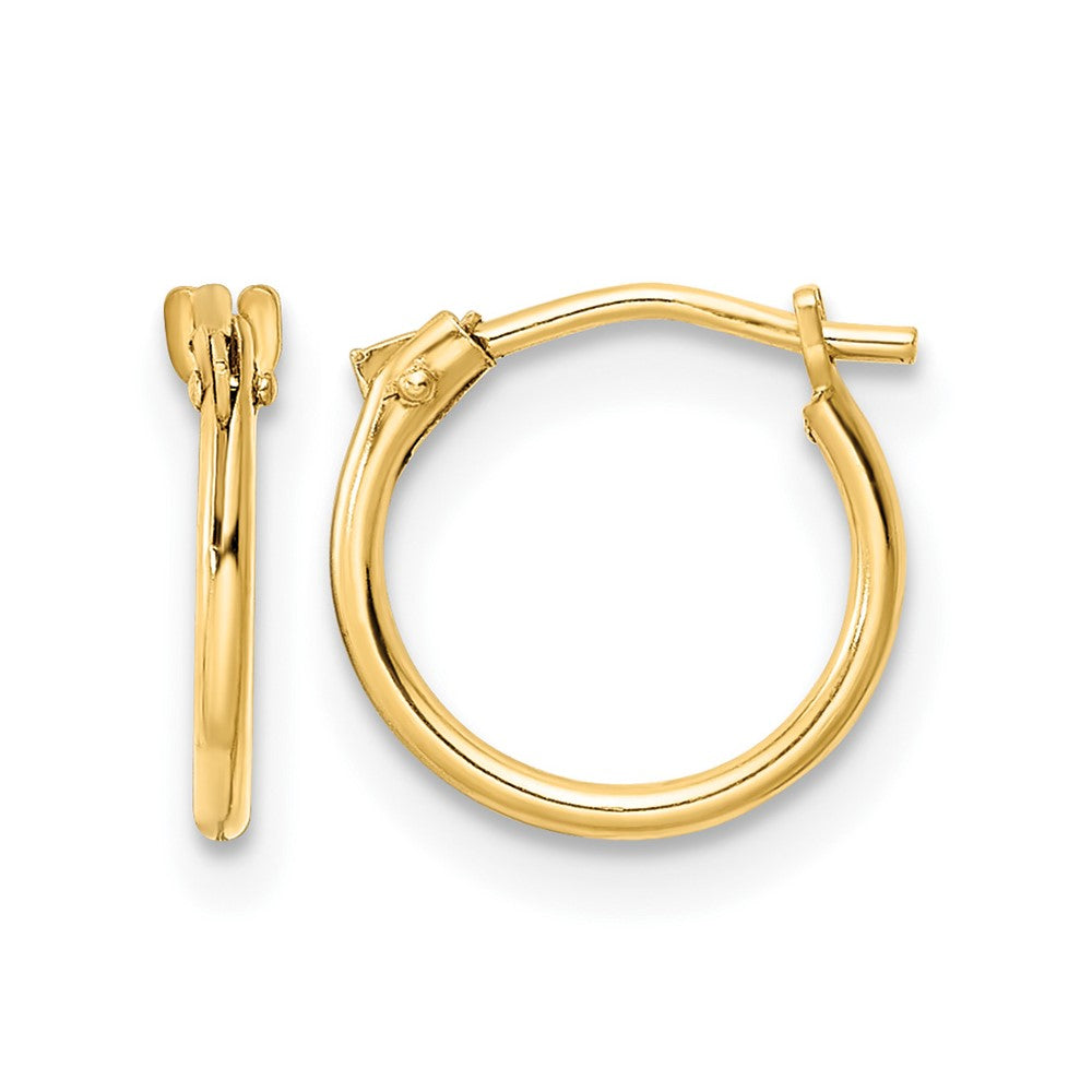 14K Yellow Gold Polished Hoop Earrings