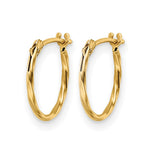 14K Yellow Gold Polished Twisted Hoop Earrings - Product Photo