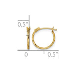14K Yellow Gold Polished Twisted Hoop Earrings - Product Photo