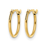 14K Yellow Gold Polished Hinged Hoop Earrings - Product Photo