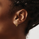 14K Yellow Gold Polished Hinged Hoop Earrings - Product Photo