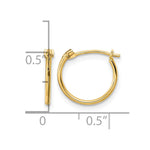 14K Yellow Gold Polished Hinged Hoop Earrings - Product Photo