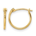 14K Yellow Gold Polished Hinged Hoop Earrings - Product Photo